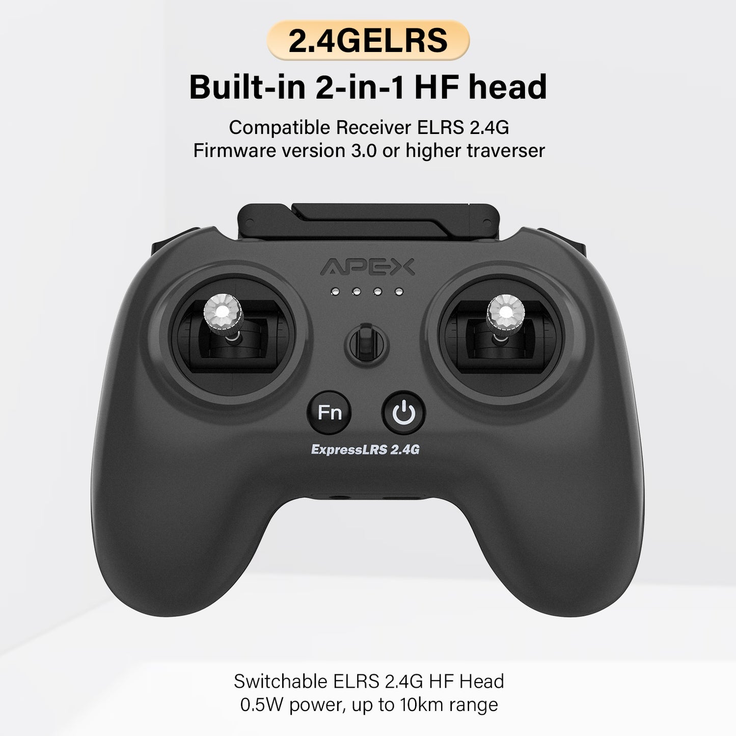 APEX G-129 RC Radio Transmitter Controller for FPV Racing Drone，with VR70 Mode and Elrs 2.4G Mode,Supports FPV Simulators,Suitable for FPV Beginners